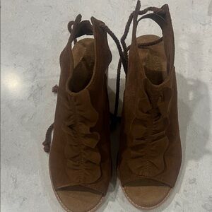 Toms Brown Lace Up Boots for Women